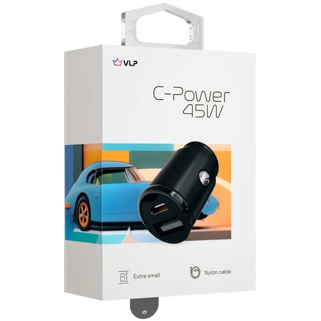 Автомобильное зарядное устройство VLP 45W USB-C + USB-A, изображение 5