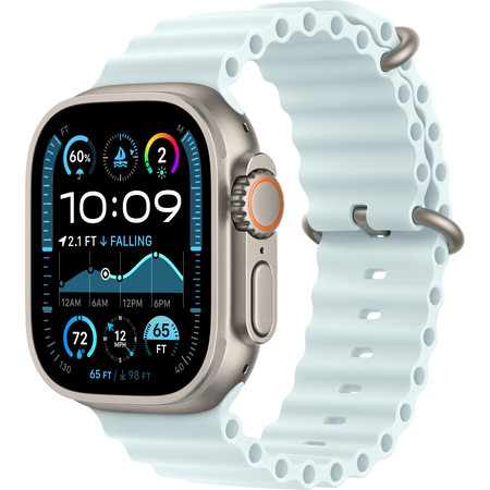 Apple Watch Ultra 2 GPS + Cellular, 49 мм, корпус из бежевого титана, ремешок Ocean цвета «‎ледяной синий», Экран: 49, Цвет: Blue / Голубой