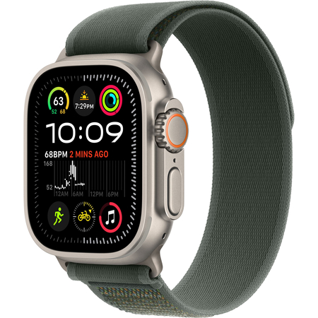 Apple Watch Ultra 2 GPS + Cellular, 49 мм, корпус из бежевого титана, ремешок Trail зеленого цвета, Экран: 49, Цвет: Green / Зеленый