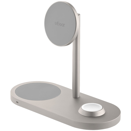 Беспроводное зарядное устройство uBear Stage 3in1 (WL07TN31-AD) Titan, Цвет: Natural Titanium