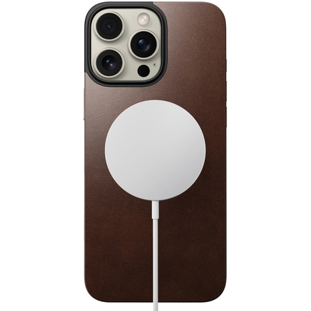 Накладка для iPhone 16 Pro Max Nomad Magnetic Leather Back Brown, изображение 3