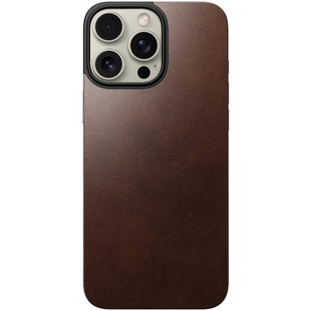 Накладка для iPhone 16 Pro Max Nomad Magnetic Leather Back Brown