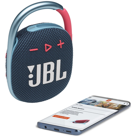 Портативная колонка JBL Clip 4 Blue Pink (JBLCLIP4BLUP), Цвет: Blue / Синий, изображение 9