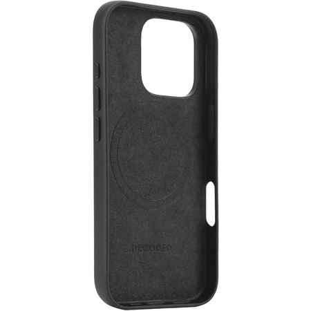Чехол для iPhone 16 Pro Decoded Leather Back Cover Black, Цвет: Black / Черный, изображение 3