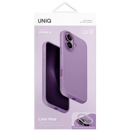 Чехол для iPhone 16 Uniq LINO Magsafe Grape Pink, Цвет: Pink / Розовый, изображение 7
