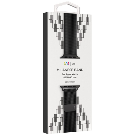 Ремешок для Apple Watch 42/44/45 VLP Milanese Band Black, Цвет: Black / Черный, изображение 4