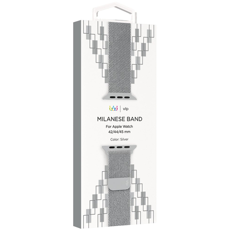 Ремешок для Apple Watch 42/44/45 VLP Milanese Band Silver, Цвет: Silver / Серебристый, изображение 4