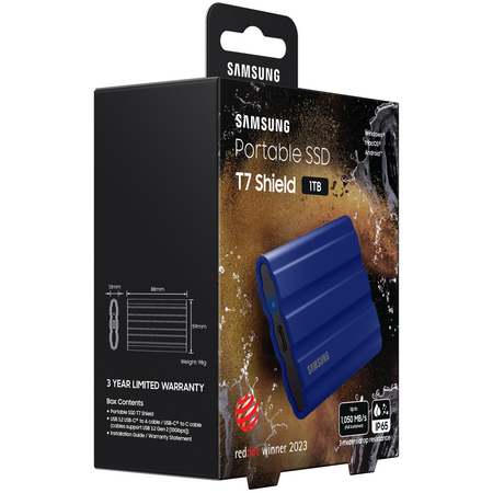 Внешний SSD Samsung T7 Shield 1Tb (MU-PE1T0R/WW) Blue, Объем накопителя: 1 Тб, Цвет: Blue / Синий, изображение 10