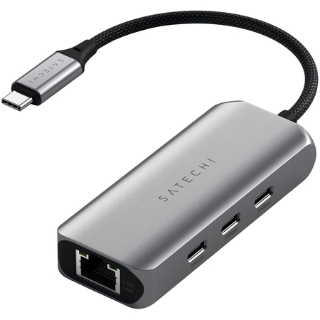 USB-хаб Satechi 4-in-1 USB-C Hub With 2.5 Gigabit Ethernet & 3*USB-C Space Gray, изображение 2