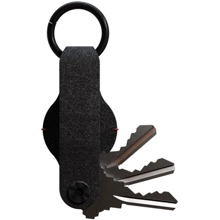 Кожаный брелок для ключей KeySmart Air Vegan Leather, Цвет: Black / Черный, изображение 4