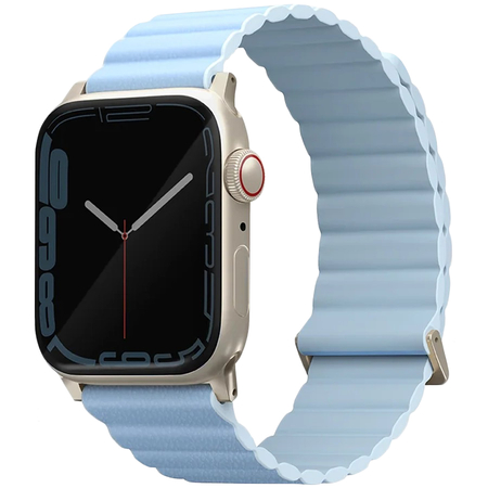 Ремешок для Apple Watch 42/41/40 mm Uniq Revix Premium Edition Leather/Silicone Arctic/Soft Blue