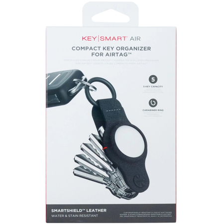 Кожаный брелок для ключей KeySmart Air Vegan Leather, Цвет: Black / Черный, изображение 5