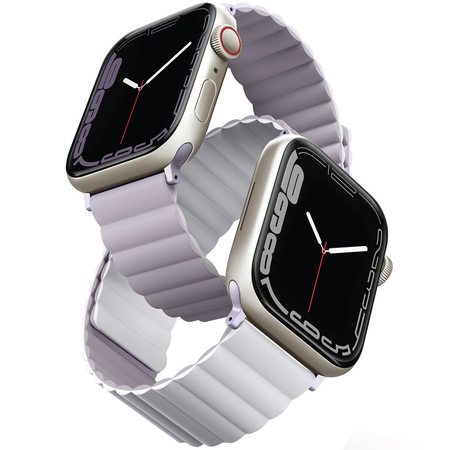 Ремешок для Apple Watch 42/41/40 mm Uniq Revix Reversible Magnetic Lilac/White, изображение 2