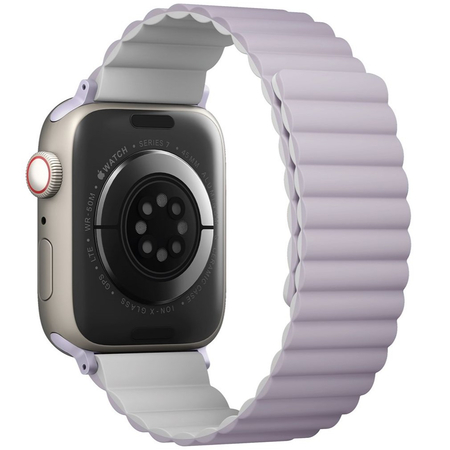 Ремешок для Apple Watch 42/41/40 mm Uniq Revix Reversible Magnetic Lilac/White, изображение 4