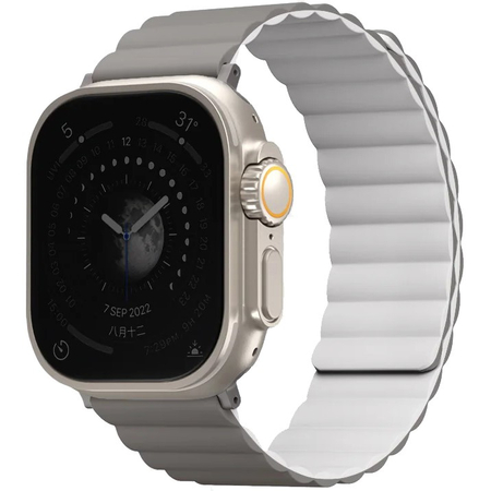 Ремешок для Apple Watch 49/46/45/44 mm Uniq Revix Reversible Magnetic Grey/White