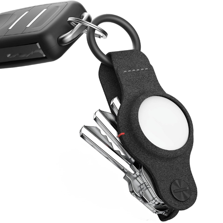 Кожаный брелок для ключей KeySmart Air Vegan Leather, Цвет: Black / Черный