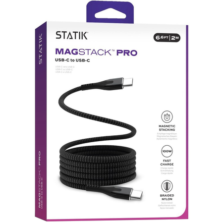 Кабель Static MagStack Pro USB Type-C/USB Type-C (PUP-0550-6FT-CC) 100W 2 m Black, изображение 4