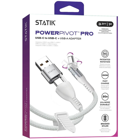 Кабель Static PowerPivot Pro USB Type-C/USB Type-C (PUP-0455-3FT-CC-WHT) 100W 1 m White, изображение 4