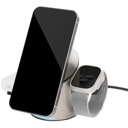 Беспроводное зарядное устройство VLP Tower Power 3 in 1 Natural Titanium, Цвет: Natural Titanium, изображение 2