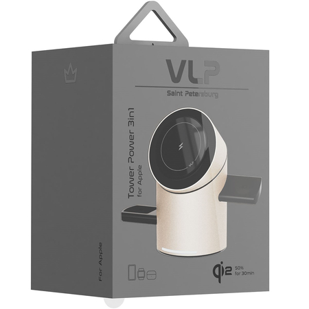 Беспроводное зарядное устройство VLP Tower Power 3 in 1 Natural Titanium, Цвет: Natural Titanium, изображение 6