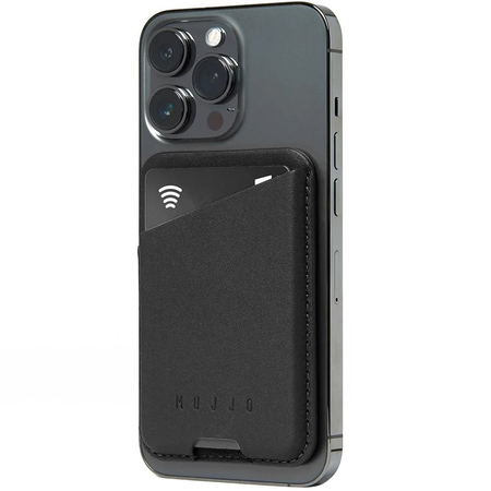 Картхолдер Mujjo Full Leather Magnetic Wallet for iPhone Black, изображение 2