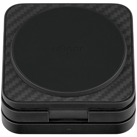 Беспроводное зарядное устройство uBear Balance Kevlar 3in1 Magnetic wireless charger Black, изображение 4