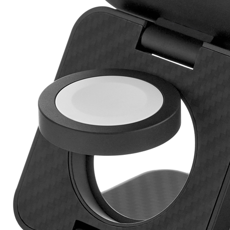 Беспроводное зарядное устройство uBear Balance Kevlar 3in1 Magnetic wireless charger Black, изображение 6