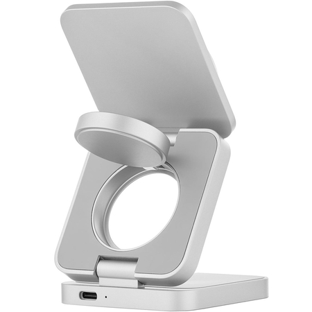 Беспроводное зарядное устройство uBear Balance Ultra 3in1 Qi2 Silver, изображение 3