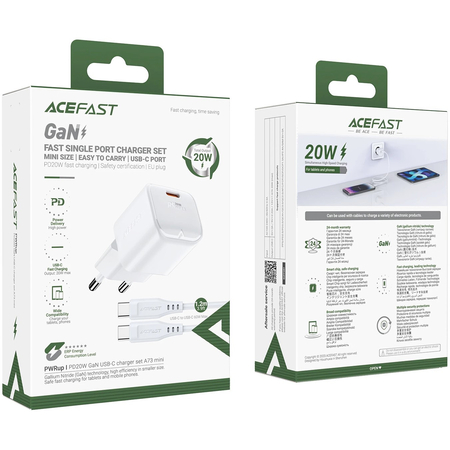 Сетевое зарядное устройство ACEFAST A73 mini PD20W White, изображение 6