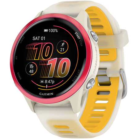 Garmin Forerunner 570 42mm Ruspberry with Mango/Translucent Bone with Silver Buckle, Экран: 42, Цвет: Beige / Бежевый