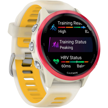 Garmin Forerunner 570 42mm Ruspberry with Mango/Translucent Bone with Silver Buckle, Экран: 42, Цвет: Beige / Бежевый, изображение 2