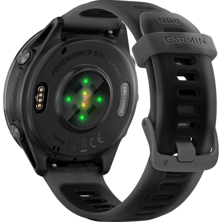 Garmin Forerunner 570 47mm Slate Gray with Black/Translucent Black Silicone with Slate Buckle, Экран: 47, Цвет: Black / Черный, изображение 4