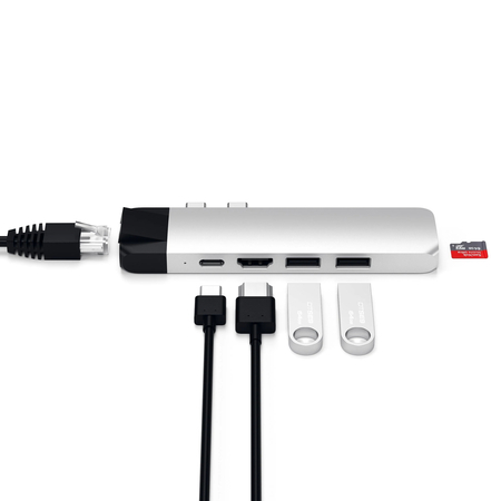 Usb-хаб Satechi Pro Hub with Ethernet Silver, изображение 6