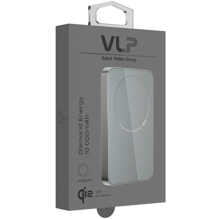Внешний аккумулятор VLP Diamond Energy MagSafe 10000mAh Natural Titanium, Цвет: Grey / Серый, изображение 6