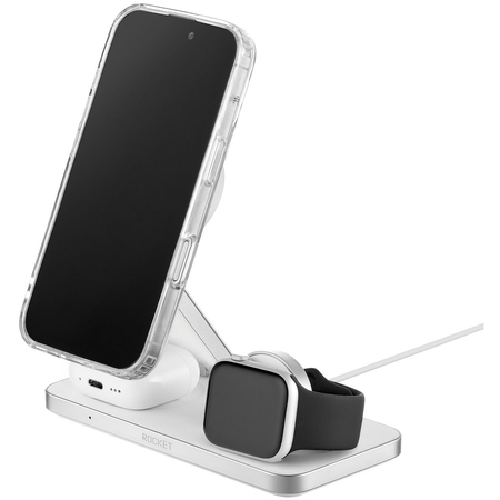 Беспроводное зарядное устройство Rocket Premium Magic 3in1 23W White, Цвет: White / Белый, изображение 10