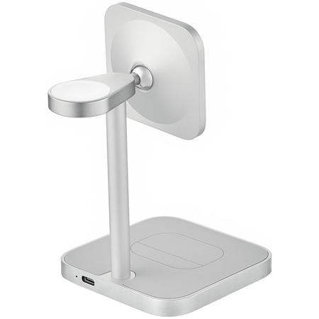 Беспроводное зарядное устройство uBear Evoke Apple Watch Edition 3in1 Qi2 Silver, Цвет: Silver / Серебристый, изображение 4