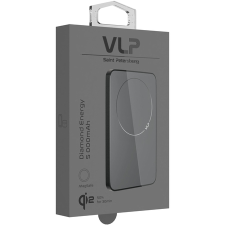 Внешний аккумулятор VLP Diamond Energy MagSafe 5000mAh Black Titanium, Цвет: Black / Черный, изображение 6