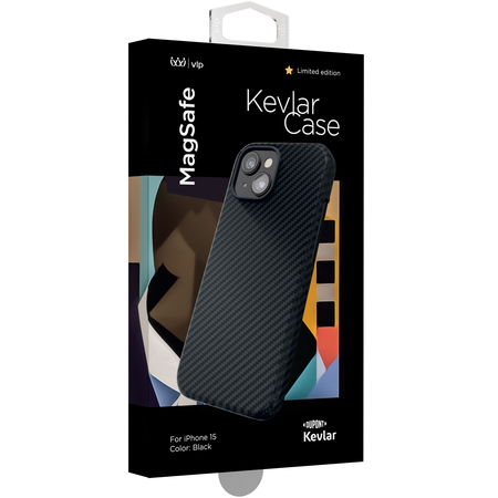 Чехол для iPhone 15 VLP Kevlar Case с MagSafe Black, изображение 7