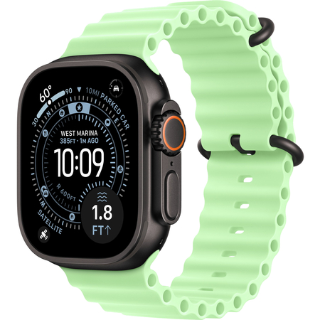 Apple Watch Ultra 3 GPS + Cellular, 49 мм, корпус из черного титана, ремешок Ocean зеленого цвета, Экран: 49, Цвет: Light Green / Светло-зеленый
