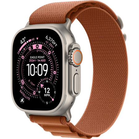 Apple Watch Ultra 3 GPS + Cellular, 49 мм, корпус из бежевого титана, ремешок Alpine терракотового цвета, Экран: 49, Цвет: Brown / Коричневый