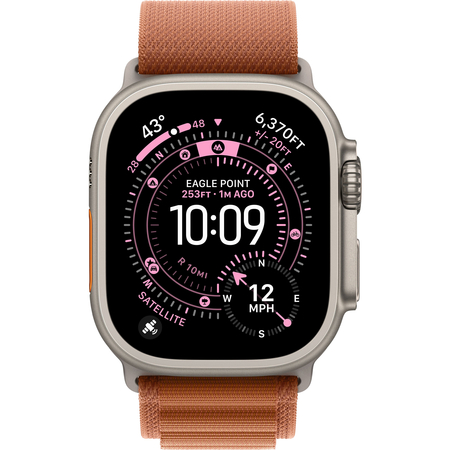 Apple Watch Ultra 3 GPS + Cellular, 49 мм, корпус из бежевого титана, ремешок Alpine терракотового цвета, Экран: 49, Цвет: Brown / Коричневый, изображение 2