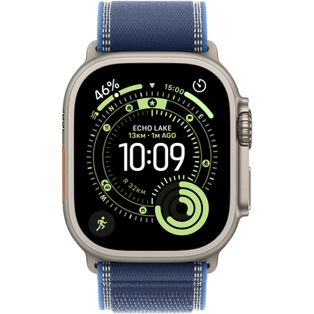 Apple Watch Ultra 3 GPS + Cellular, 49 мм, корпус из бежевого титана, ремешок Trail ярко-синего цвета, Экран: 49, Цвет: Blue / Синий, изображение 2