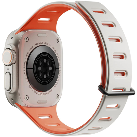 Ремешок для Apple Watch 49/45/44/42mm Native Union Active Magnetic Band Grey/Orange, изображение 3