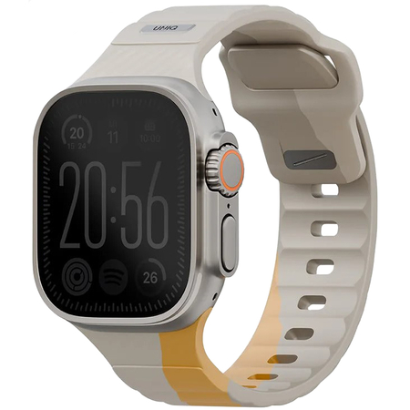 Ремешок для Apple Watch 49/46/45/44 mm Uniq STRIDE DE FKM Rubber Beige/Yellow