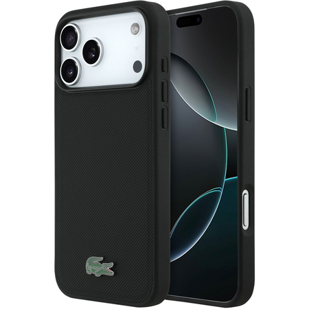 Чехол для iPhone 17 Pro Max CG Mobile Lacoste PVC Metal Lacquer logo MagSafe Hard Black, изображение 2