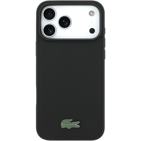 Чехол для iPhone 17 Pro Max CG Mobile Lacoste PVC Metal Lacquer logo MagSafe Hard Black