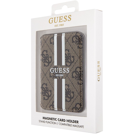 Картхолдер Guess Wallet Cardslot MagSafe PU 4G Stripes Brown, изображение 5