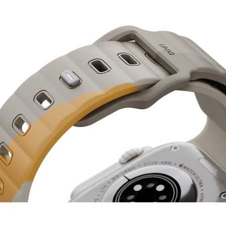 Ремешок для Apple Watch 49/46/45/44 mm Uniq STRIDE DE FKM Rubber Beige/Yellow, изображение 3