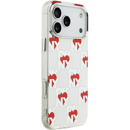 Чехол для iPhone 17 Pro Max CG Mobile DKNY IML Electroplated Hearts Metal camera Hard MagSafe White, изображение 3