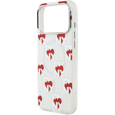 Чехол для iPhone 17 Pro Max CG Mobile DKNY IML Electroplated Hearts Metal camera Hard MagSafe White, изображение 6